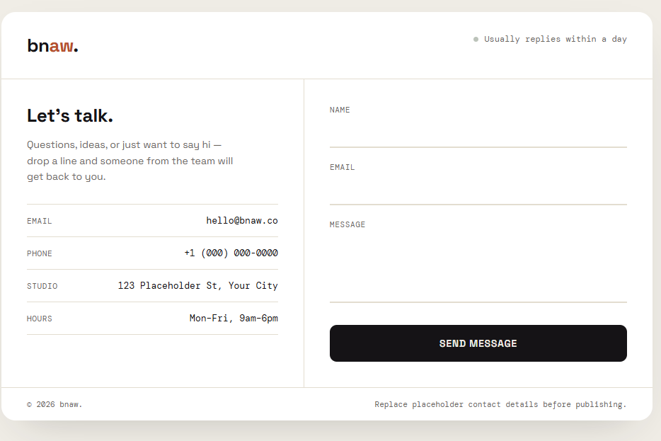 Interactive Contact Form UI | Validation & Toast Alerts Website Template